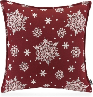 H.O.C.K. Dekokissen Snow Flakes, Schneeflocke, traditionell, bestickte Schneeflocken, inkl. Füllung