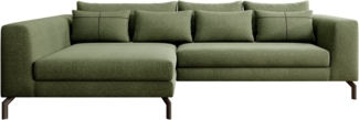 INOSIGN Ecksofa Cross, mit softem Sitz, L-Form, wendbare Zierkissen, Breite 284 cm, Couch mit vielen Kissen, stylische Kreuznaht, elegante Metallfüße