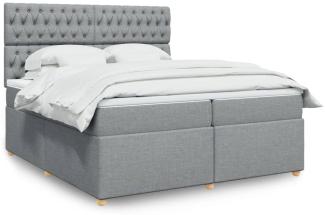 vidaXL Boxspringbett mit Matratze Hellgrau 200x200 cm Stoff 3293694