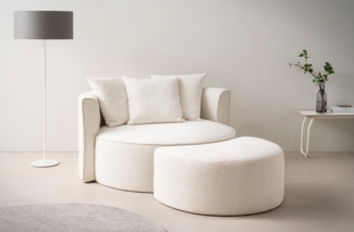 LeGer Home by Lena Gercke XXL-Sessel ISALIE, Rundsessel mit Hocker, Lesesessel, Loveseat, Big-Sessel (Set), trendige Stoffe, 3 Zierkissen, große Sitzfläche, Cord, Samt, Bouclé