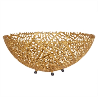 riess-ambiente Dekoschale ABSTRACT LEAF 45cm gold (Einzelartikel, 1 St), Wohnzimmer · Metall · Handarbeit · Modern Design