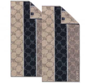 JOOP! Handtuch 2 Stück Joop! Handtuch 1657-70 Cornflower Stripes Graphit 50x100, Walkfrottier (2-St), 100% Baumwolle
