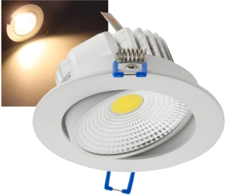 LED-Einbauleuchte "COB-7", 7W, 550lm3000K, 75°, Ø109xT47mm, Rahmen weiß