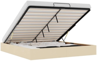 vidaXL Ottoman-Bett ohne Matratze Creme 200x200 cm Stoff 3310908