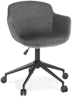 Ergonomischer Bürostuhl | Konferenz & Besucherstuhl mit hoher Rückenlehne | Samt Drehstuhl für Office & Meeting | Modern Design | Anthrazit, 59x54cm | Pilano von Kadima Design