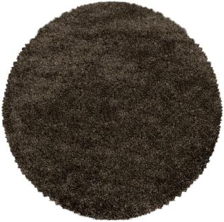 Runder Soft-Shaggy Teppich FLUFFY BROWN 200 X 200cm