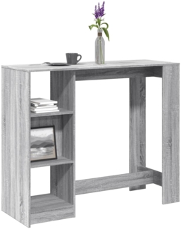 vidaXL Bartisch mit Regal Grau Sonoma 124x46x103,5 cm Holzwerkstoff 854396