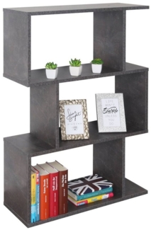 Standregal 97 x 70 x 25 cm Betonoptik Grau – Bücherregal Wandregal Wohnzimmer RICOO WM072-BG