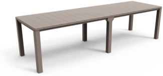Dmora Gartentisch Brossard, Picknickbasis, Garten-Esstisch, Mehrzweck-Außenbank, 294x90 h75 cm, Taube