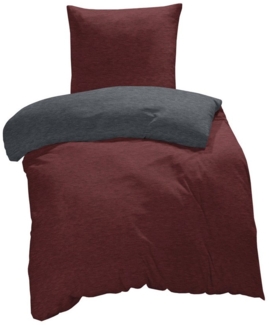 One Home Bettwäsche Wende Melange, Biber, 3 teilig, meliert, kuschelig flauschig warm weich Winter Doppelbett