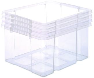 4x Stabile Kunststoffbox Eurobox (Dreh Stapelbar) 44x35x24cm passt in Kastenregale Drehstapelbox Stapelbox Lagerkiste - ohne Deckel