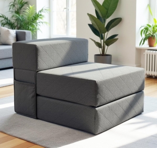 DYNMC you Gästebett 200cm Extra dick 20cm & bequem H3 - Schlafsessel mit Bettfunktion (Faltbare Schlafcouch & Gästematratze) Klappbares Sofa Bett - Standard Klappmatratze