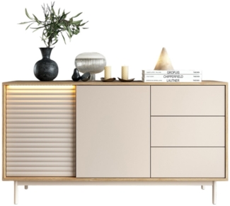 Compleo Kommode im skandinavischen Stil, Kommode mit 3 Schubladen LAMI