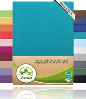 leevitex® Spannbettlaken für Topper – weich, anschmiegsam, pflegeleicht & ideal zum Wohlfühlen, Gummizug: Rundum-Gummizug, 100 % Baumwolle, Oeko-Tex, 18 cm Steghöhe