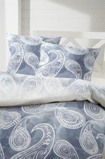 Primera Mako-Satin Bettwäsche 155x220 Paisley jeansblau 2-tlg. 243174-3