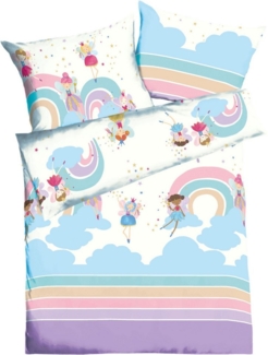 Kaeppel Kinderbettwäsche Rainbow Fairies, Feinbiber, 2 teilig, Mit Feen
