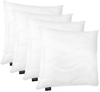 LILENO HOME Kopfkissen - gestepptes Kissen in verschiedenen Größen - Made in Germany, Füllung: 100% Polyester, Rückenschläfer, Seitenschläfer, Bauchschläfer, Spar-Set, 4er Set, Kopfkissen 60x60 cm, allergikergeeignet, Bettkissen oder Dekokissen