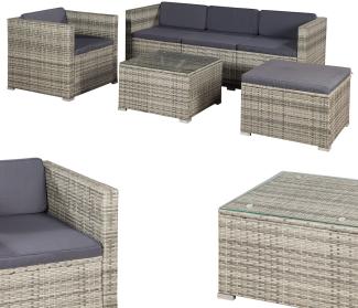 Juskys 'Punta Cana' Lounge, Polyrattan , Grau | Dunkelgrau, L