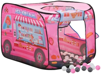 vidaXL Kinder-Spielzelt mit 250 Bällen, Stoff rosa, 112 x 70 x 70 cm