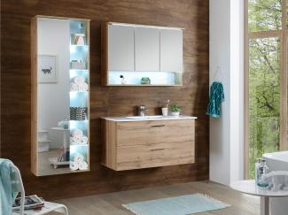 Badezimmer-Set >Bella< (3-teilig) in Wildeiche aus Glas - 165x190x45cm (BxHxT)