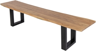 Sitzbank Baumkante 180 cm natur massiv Akazie schwarz 62088100