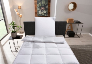 Otto Keller Daunenbettdecke + Kopfkissen Star, Decke mit Kissen, verschiedene Größen wie Bettdecke 135x200 cm, Füllung: Bettdecke: 100% Daunen, Kopfkissen: 70% Federn, 30% Daunen, Bezug: 100% Baumwolle, Bettwaren-Set, 2-tlg, allergiker geeignet (für Ha...