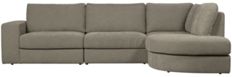 Ecksofa Family aus Webstoff Rechts, Grau