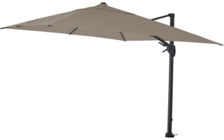 SIENA GARDEN Bosco N+ Ampelschirm anthrazit/taupe 300x300 cm Gestell Aluminium anthrazit, Bezug 100% Polyester, 280g/m² in taupe-meliert, UPF 50+
