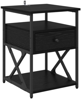 vidaXL Nachttisch Schwarz Eichen-Optik 40 x 42 x 55 cm Holzwerkstoff 881885