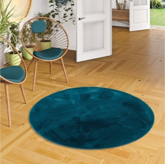 Pergamon Fellteppich Fellteppich Luxus Super Soft Plush Rund, Rund, Höhe: 25 mm