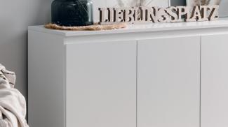 Sideboard BLANC Kommode Schrank MDF weiß mit Melamin