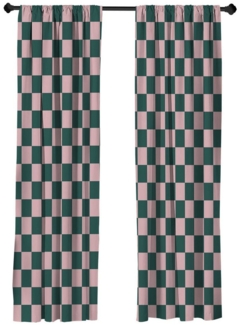 Abakuhaus Gardine Vorhang für Wohnzimmer Schlafzimmer Dekor, Microfaser, Checkers Spiel Rautenmuster im Monochromen Stil