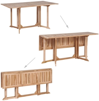 vidaXL 7-tlg. Garten-Essgruppe Klappbar Massivholz Teak 44661