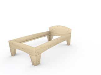 Holzbett (Fichte) "Rosi" 100 x 200 cm 48 cm mit Kopfteil Massivholzbett Bett