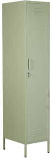 Metallschrank Grün Metall 185cm hoch Modern mit abschließbarer Tür Kleiderstange 2 Türhaken 5 Fächern Wohnzimmer Schlafzimmer Flur Büro Archiv