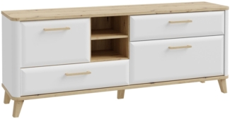 Lowboard Waldeck / Waridol , Holzwerkstoff , Weiß, Holzfarben , 170 x 68 x 41 cm