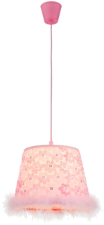 LED Pendelleuchte für Kinder mit Textilschirm, pink, TARSO