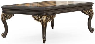 Casa Padrino Luxus Barock Couchtisch Grau / Gold 110 x 84 x H. 48 cm - Prunkvoller handgefertigter Wohnzimmertisch im Barockstil - Barock Möbel