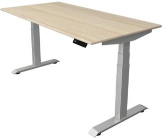 Kerkmann Schreibtisch Sitz-Stehtisch Move 4 silber 160x80x64-129cm elektr. höhenverstellbar ahorn