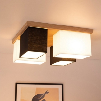 MeLiTec LED Deckenleuchte Paloma D129 Holz, Holz Deckenleuchte Paloma D129