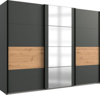 WIMEX Schwebetürenschrank Kleiderschrank Barmbek 270x64x208cm graphit Artisan Eiche Spiegel