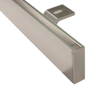 iso-design Gardinenstange Gardinenschiene Unischiene eckig zur Deckenmontage, 1-läufig, Fixmaß, mit Bohren, Aluminium