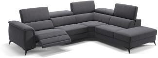 Sofanella Eckcouch LIVORNO Stoffsofa Wohnlandschaft Big Sofa in Dunkelgrau