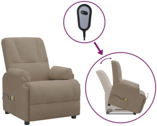 vidaXL Massagesessel mit Aufstehhilfe Taupe Wildleder-Optik 3093184