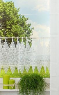 Plauener Spitze® Scheibengardine Diamant (1 St), transparent, HxB 39x40cm