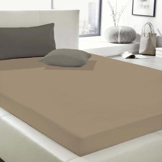 Wülfing Elastic-Jersey-Spannbetttuch in allen Farben und Größen 90x190 bis 100x200 cm macchiato