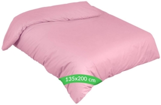 Kisska Bettbezug LUNA Deckenbezug Bettwäsche ohne Kissenbezug, (1 St), Atmungsaktiv, Bettdeckenbezug aus Baumwolle 135x200 cm Rosa