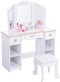 GarveeMore Schminktisch Kinderschminktisch mit Hocker Kinder Schminktisch Mädchen