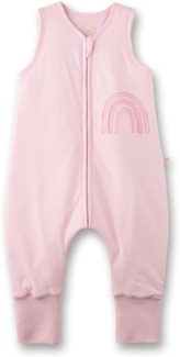 SANETTA Baby-Schlafsack mit Füßen Rosa | Praktischer und bequemer Unisex-Schlafsack aus Bio-Baumwolle. Baby-Schlafsack mit Reißverschluss und Regenbogen-Print | Baby Sleeping Bag