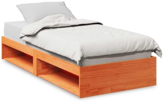 vidaXL Tagesbett ohne Matratze Wachsbraun 100x200 cm Massivholz Kiefer 859240